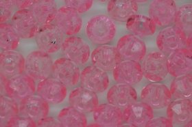 Rondelle 6mm Transparent 25 grams; Pink