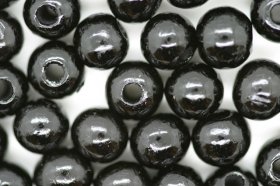 Wooden Beads, 8mm, 100 pieces, Black (3mm hole)