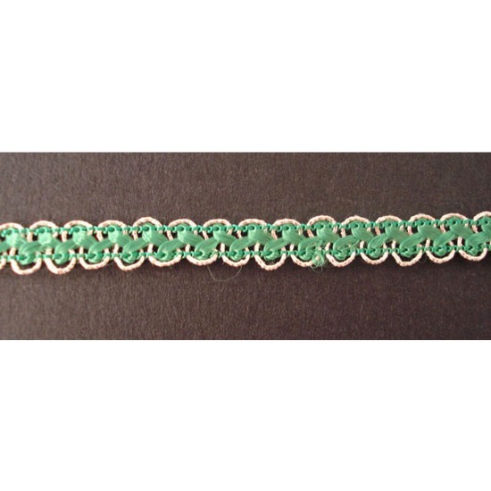Braid Silver Thick / Emerald per mtr
